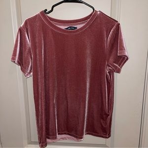 Abercrombie & Fitch Velvet T-Shirt - Blush Pink
